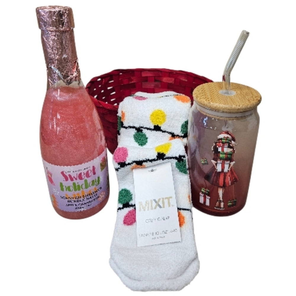 4 Piece Holiday Gift Basket Set NEW
